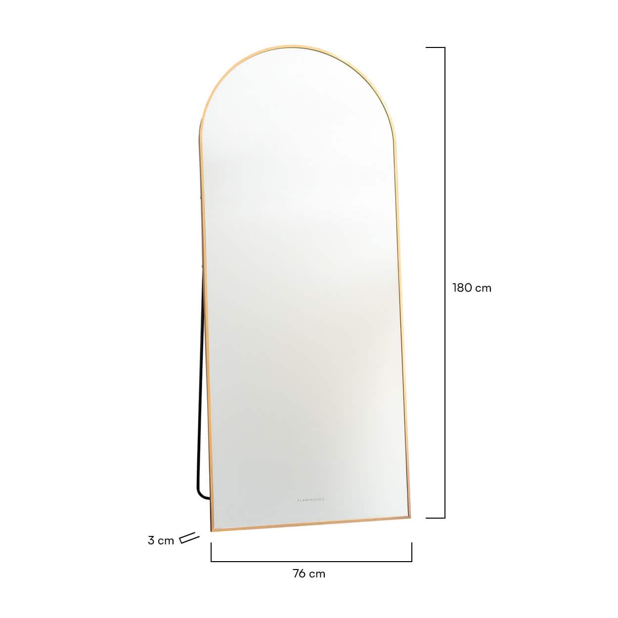 Espejo de Pared en Aluminio - Dorado----Misswood