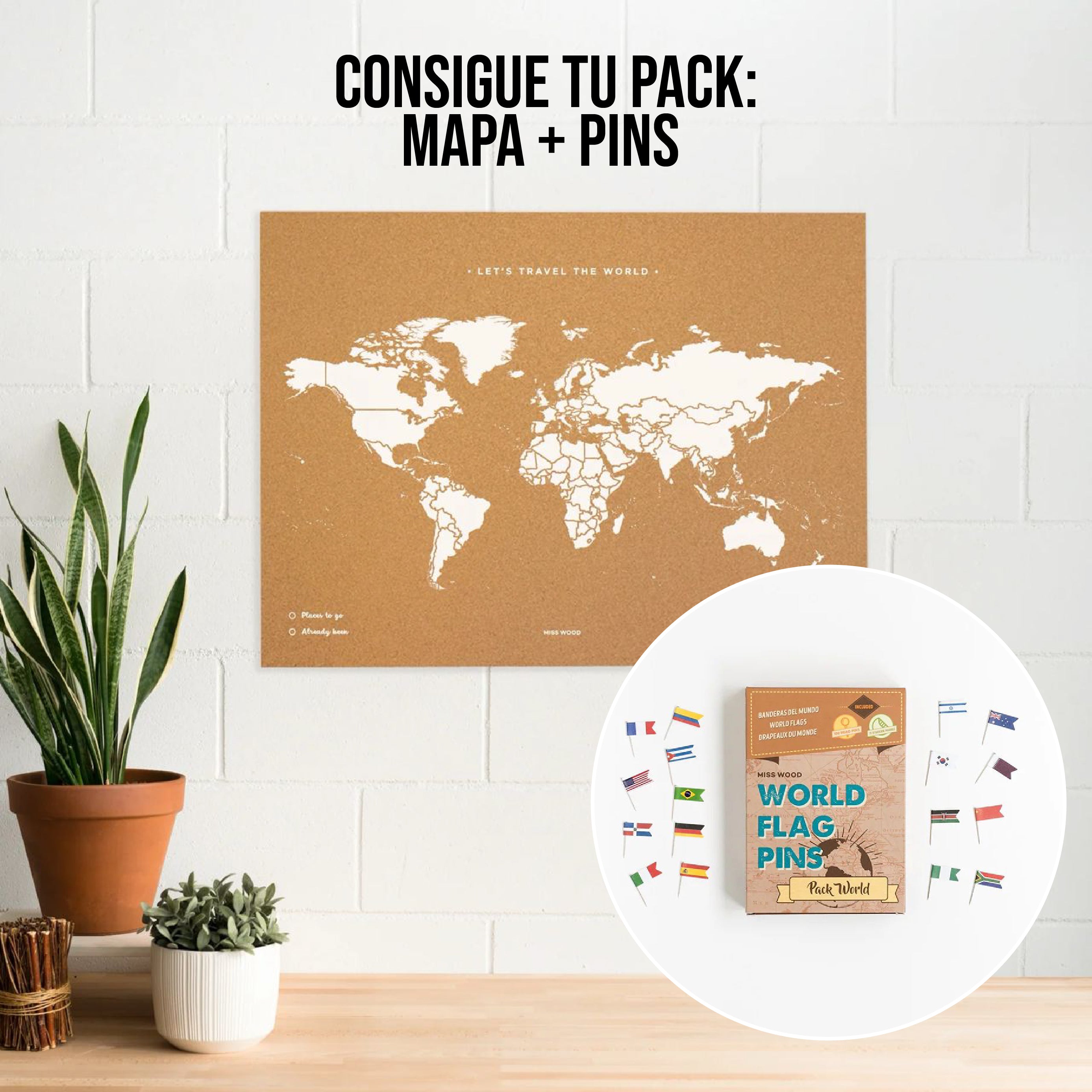 Pack Mapamundi + Banderas del mundo----Misswood