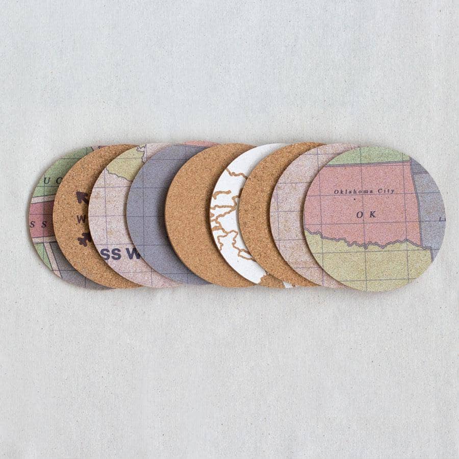 10 Posavasos de corcho Recuperados - Misswood