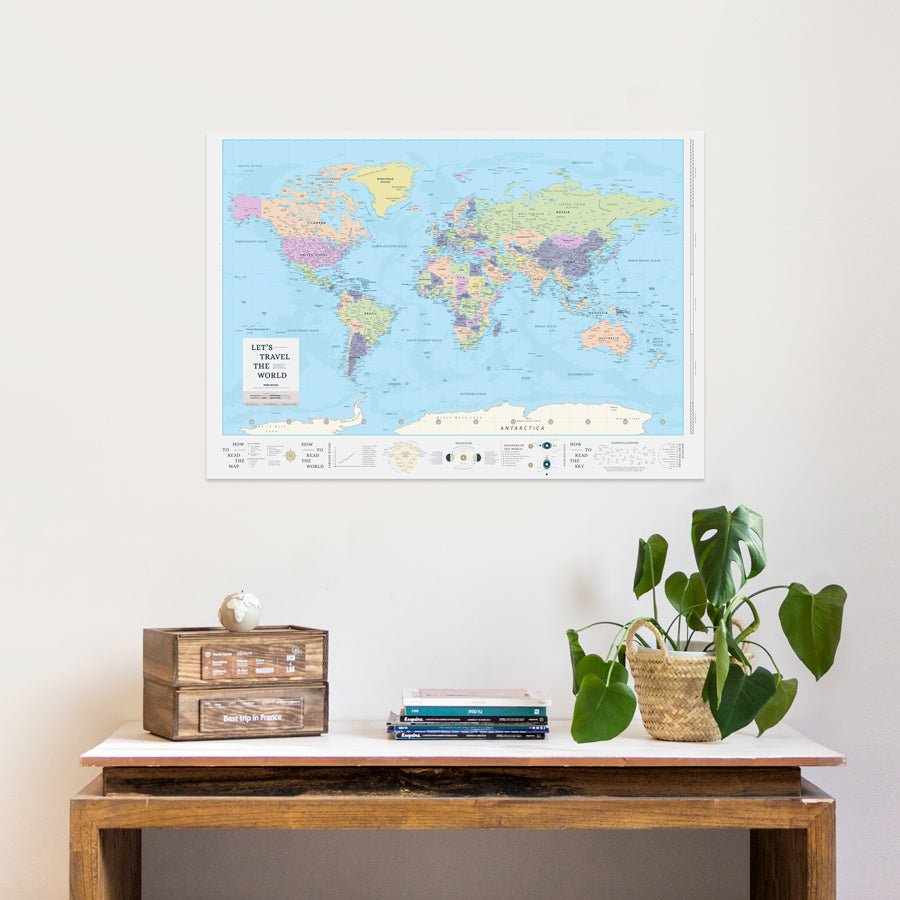 Lámina Mapamundi - Woody Map Poster - Misswood