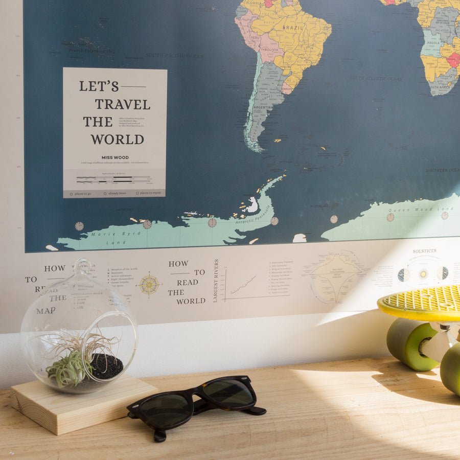 Lámina Mapamundi - Woody Map Poster - Misswood