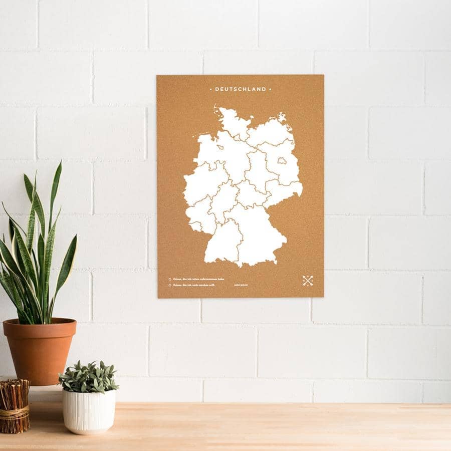 Mapa de corcho - Woody Map Natural Alemania - Misswood
