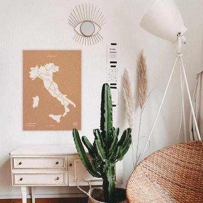Mapa de corcho - Woody Map Natural Italia - Misswood