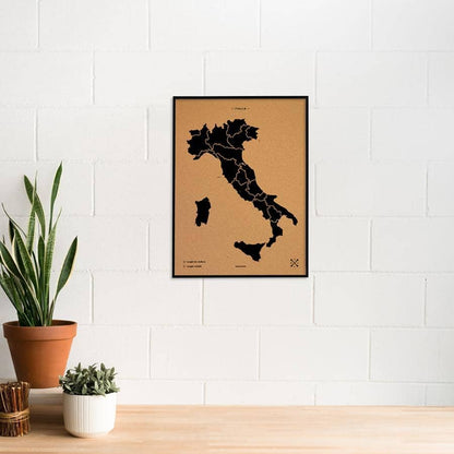 Mapa de corcho - Woody Map Natural Italia - Misswood