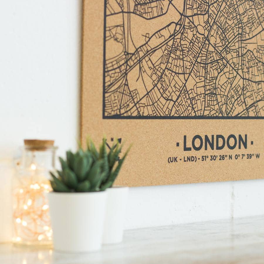 Mapa de corcho - Woody Map Natural Londres - Misswood