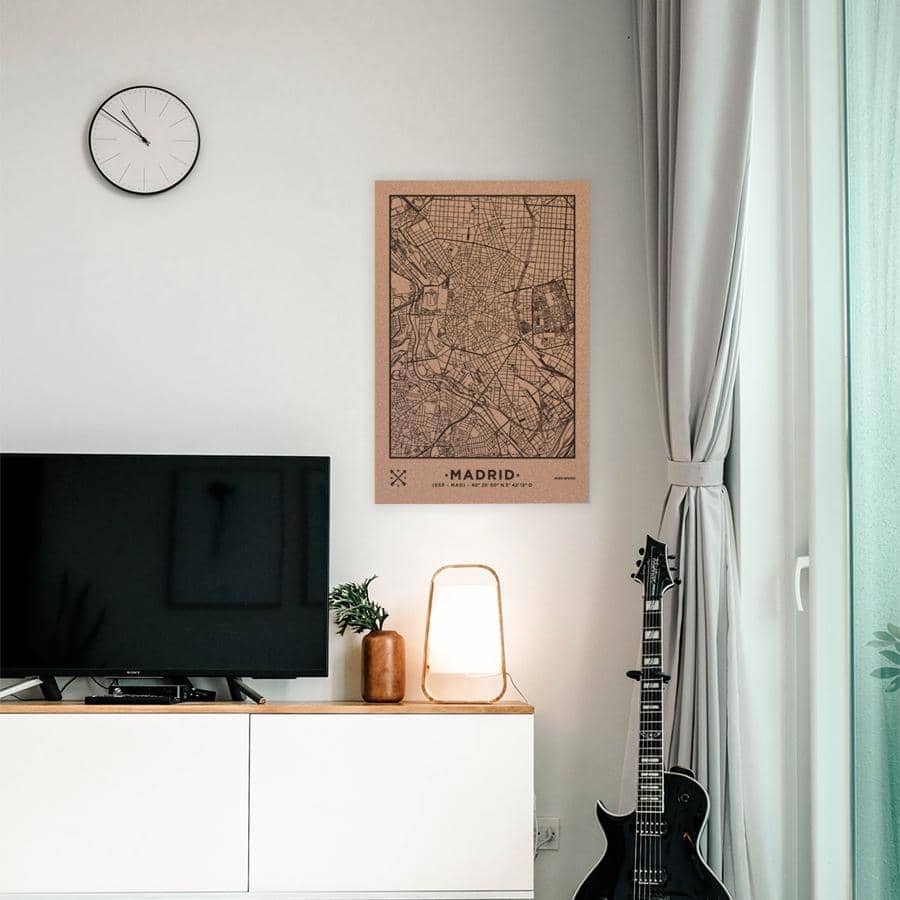 Mapa de corcho - Woody Map Natural Madrid - Misswood