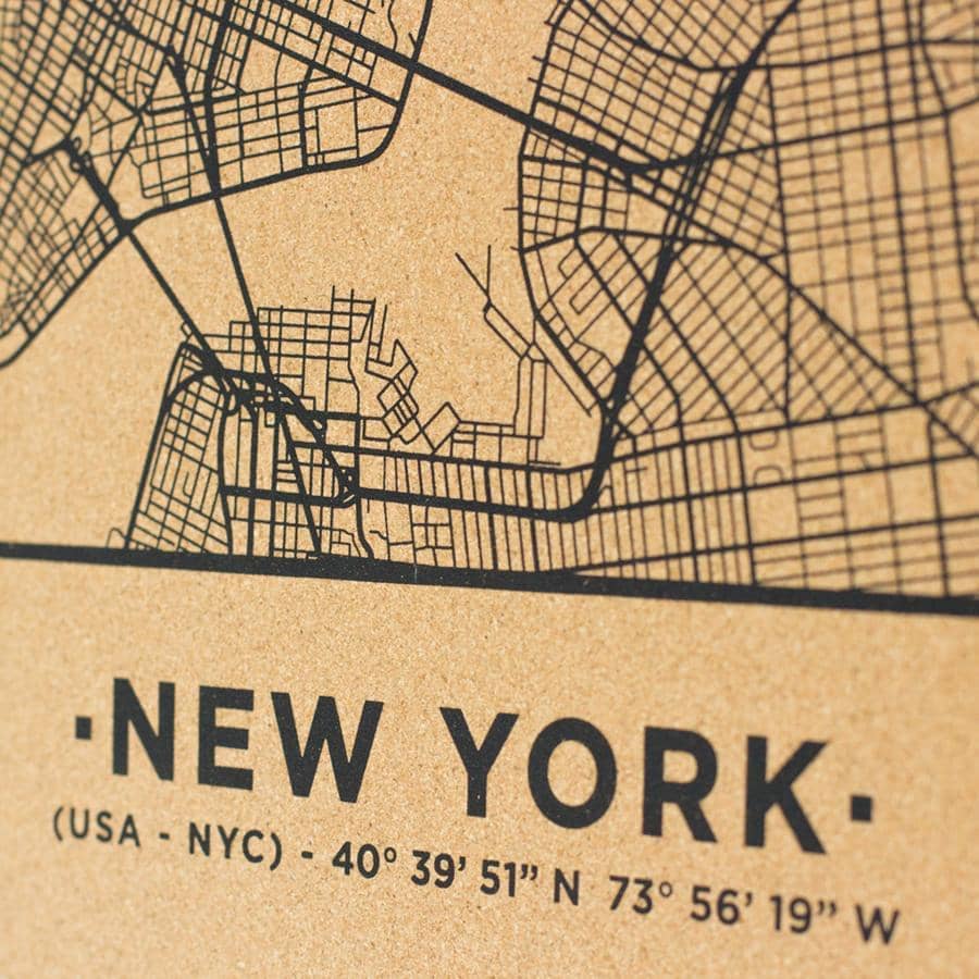 Mapa de corcho - Woody Map Natural Nueva York - Misswood