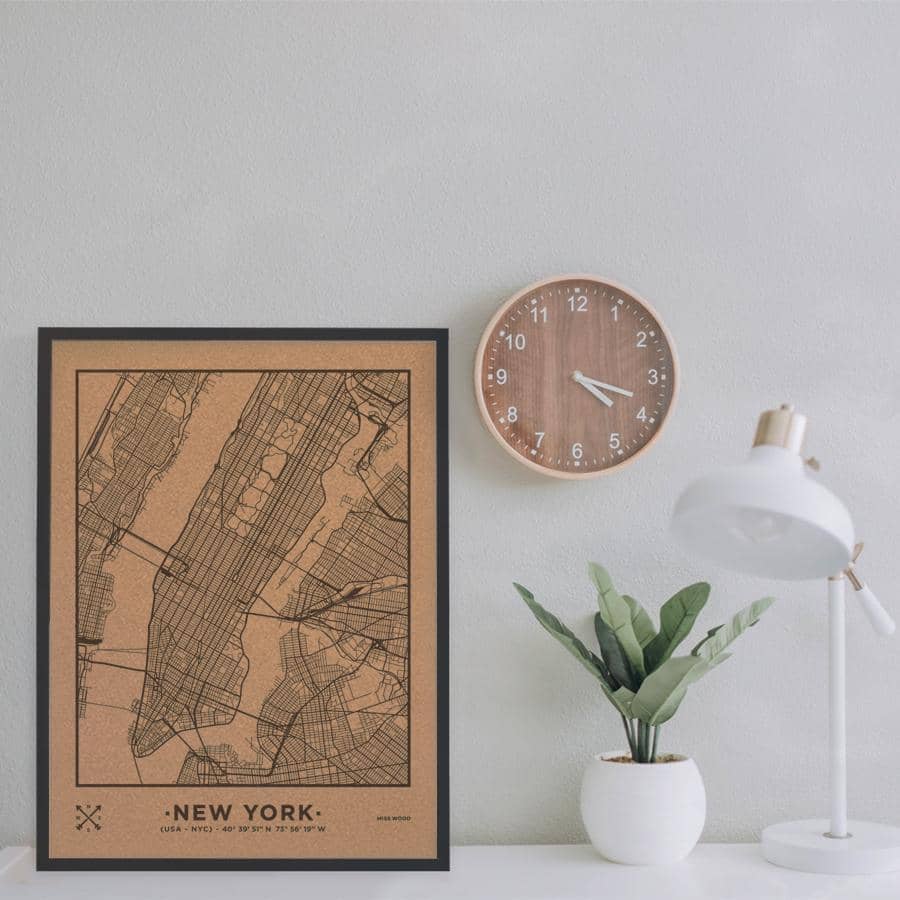 Mapa de corcho - Woody Map Natural Nueva York - Misswood